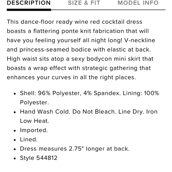 NWOT- Lulu’s- Forever Your Girl Wine Red Bodycon Dress- Size Small - Picture 11 of 12